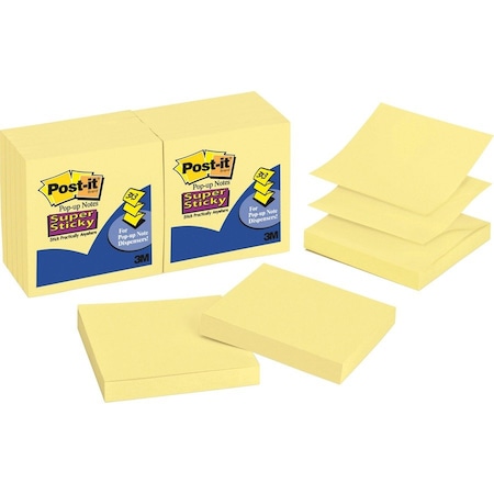 Post-It Note, Popup, 3X3, 12Pk, Canary MMMR33012SSCY